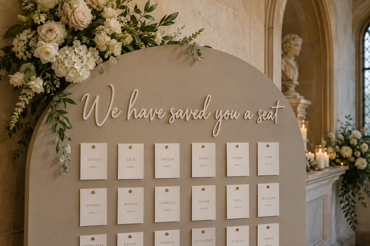 We have saved you a seat — acrylic lettering