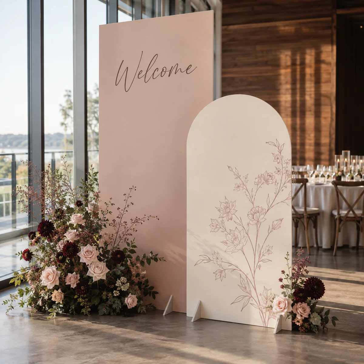 Two-panel wedding setup