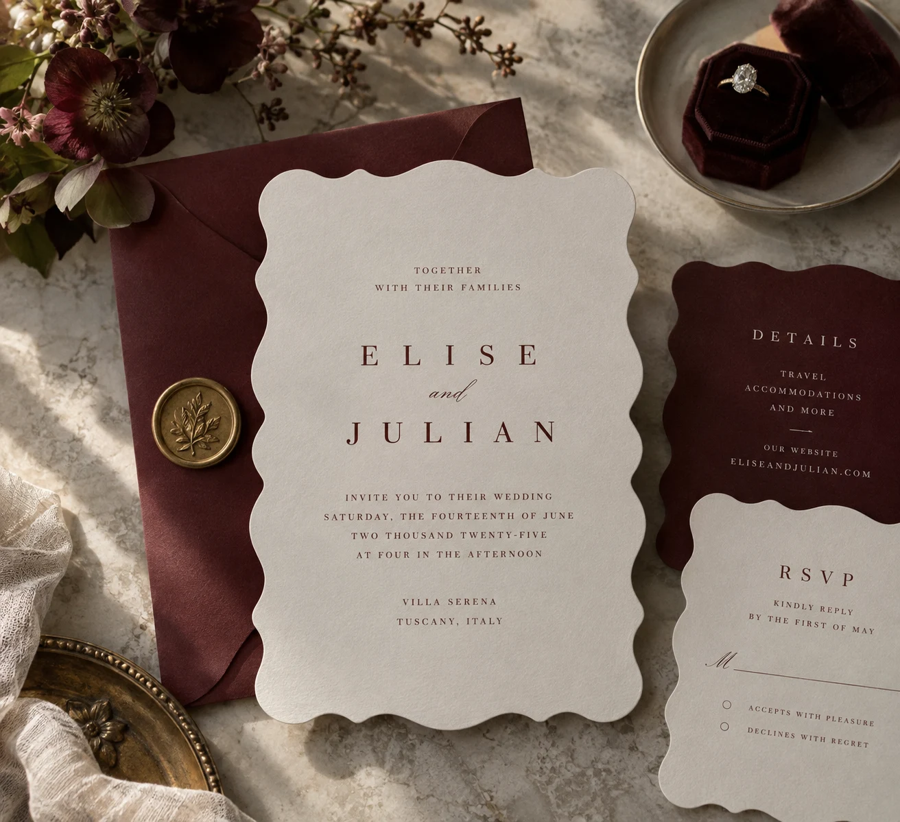 Designer invitation suites