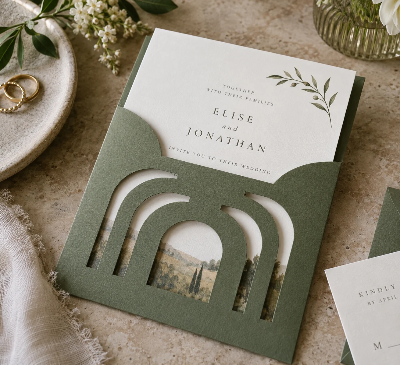 Simple laser-cut invitations