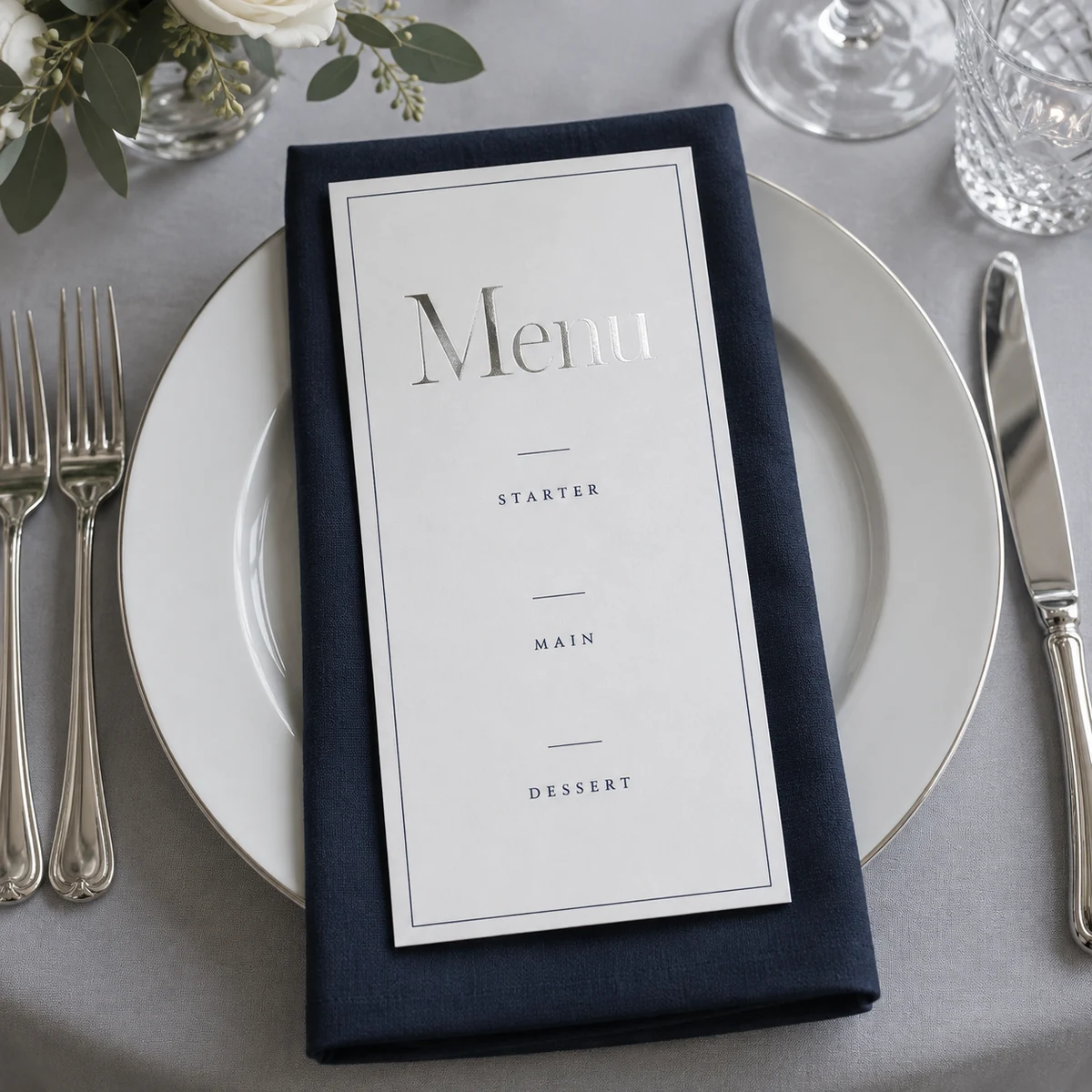 Silver foil menus