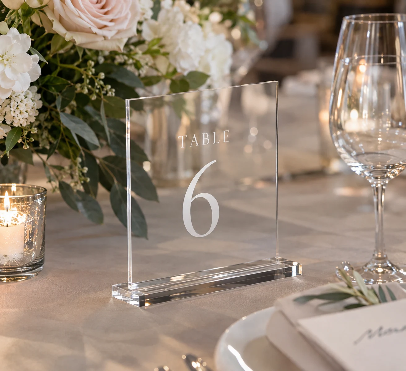 Acrylic table numbers