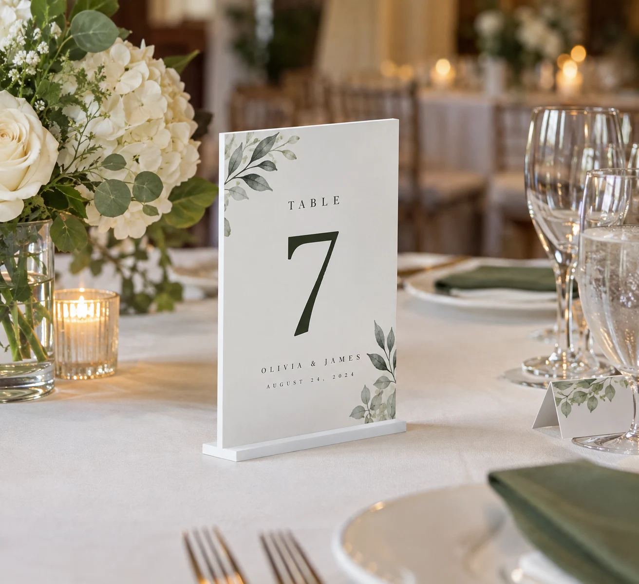 Foamboard table numbers