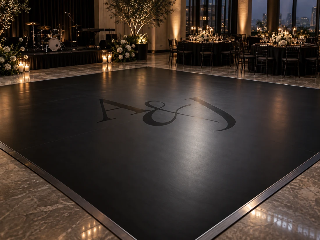 Matte black with gloss black monogram