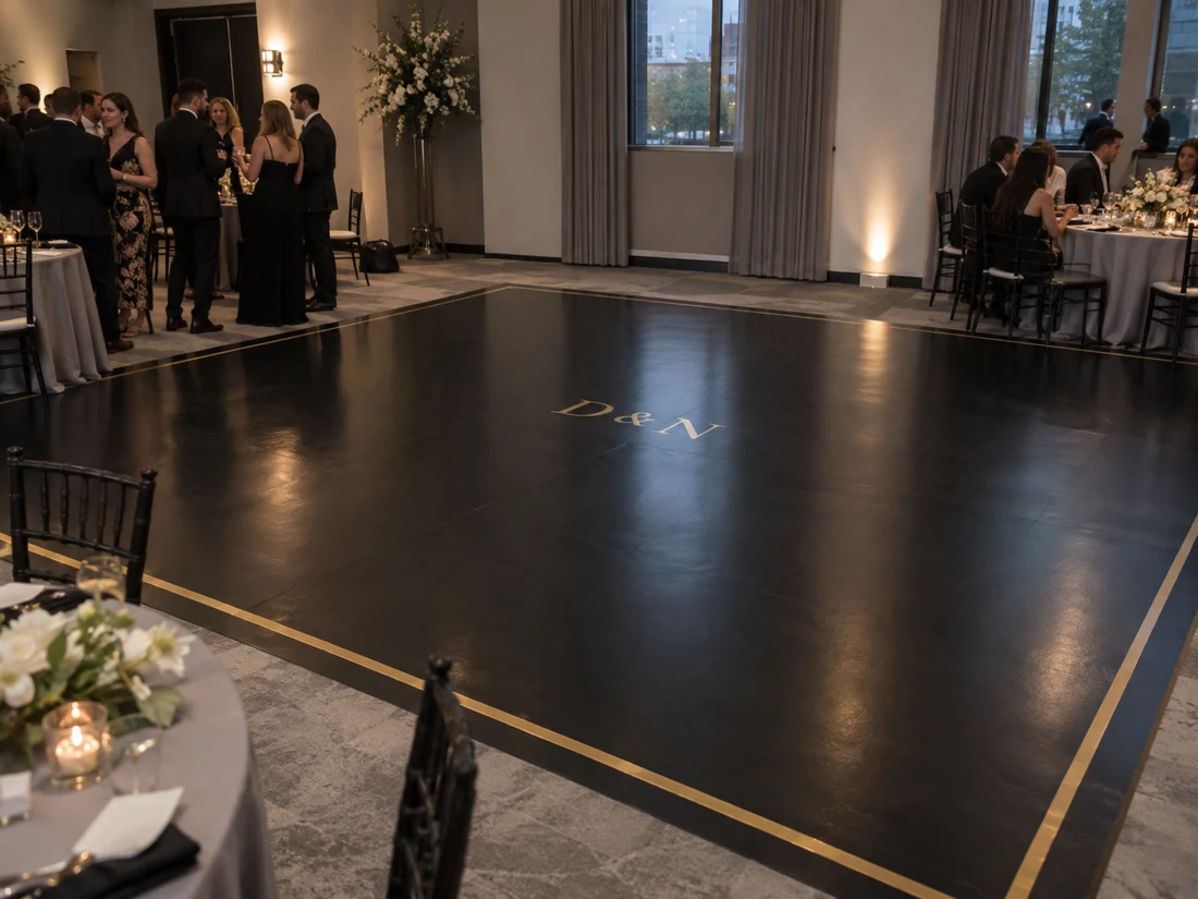 Black with gold border & monogram