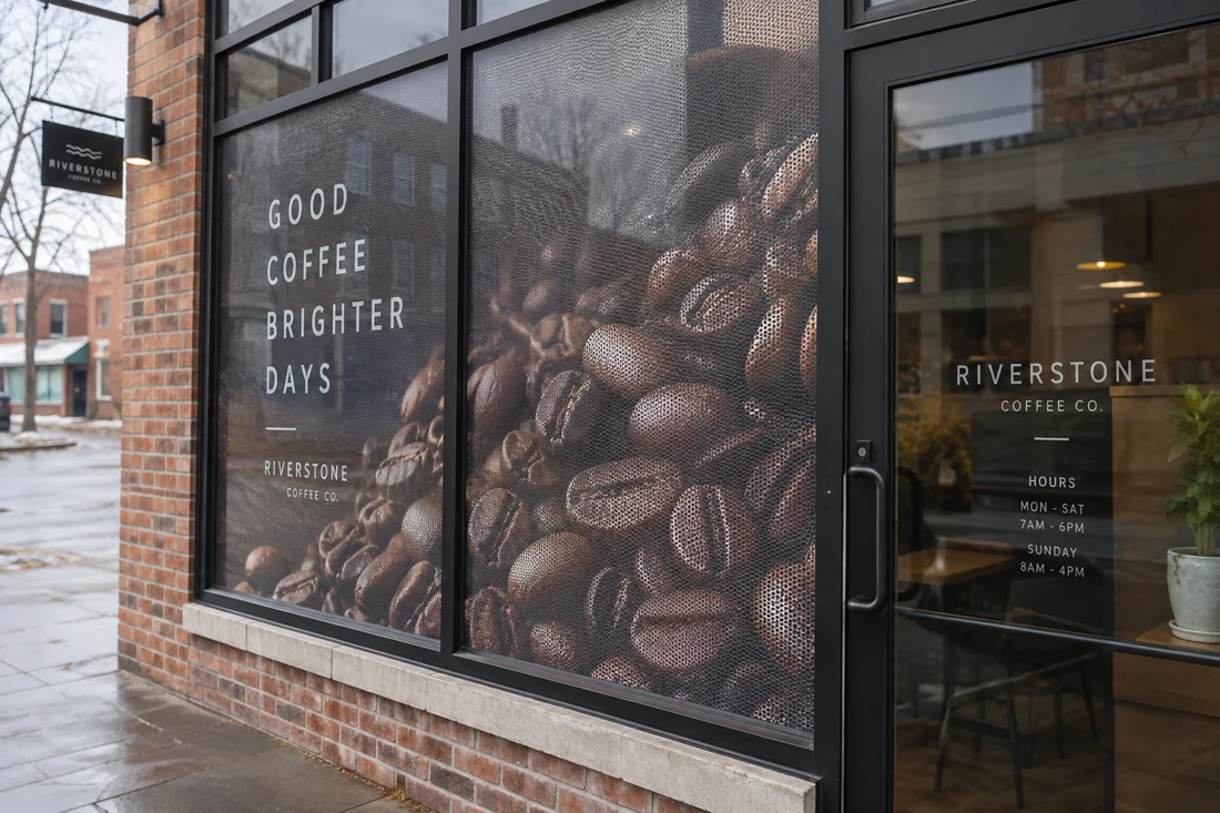 Cafe window branding