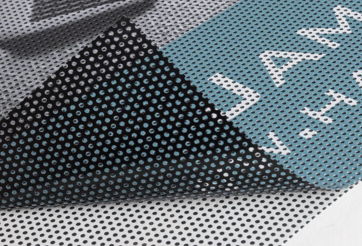 Perforated window vinyl