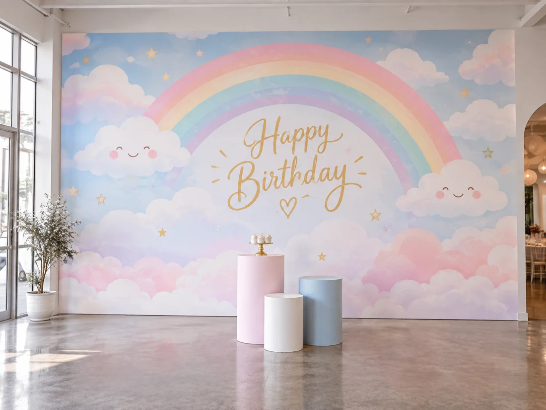 Birthday photo wall